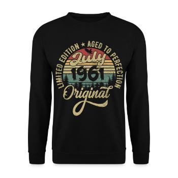 Birthday July 1961 July 1961 July 1961 - Unisex Sweatshirt - black - Front - Alina (178cm) & Michal (187cm)