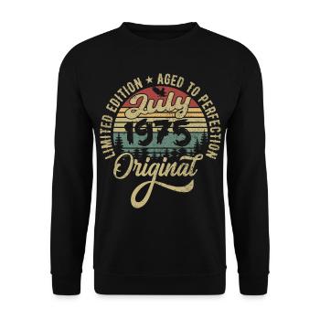 Birthday July 1975 July 1975 July 1975 - Unisex Sweatshirt - black - Front - Alina (178cm) & Michal (187cm)