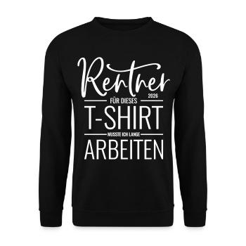 Rentner 2026 - Unisex Pullover - Schwarz - Vorne - Alina (178cm) & Michal (187cm)
