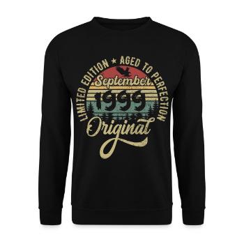26th birthday September 1999 - 26 years old - Unisex Sweatshirt - black - Front - Alina (178cm) & Michal (187cm)