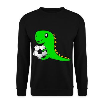 Les dinosaures avec le football - Sweat-shirt Unisexe - noir - Devant - Alina (178cm) & Michal (187cm)
