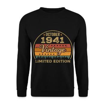 Millésime Octobre 1941 Cadeau d’anniversaire - 1941 - Sweat-shirt Unisexe - noir - Devant - Alina (178cm) & Michal (187cm)