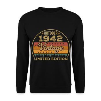 Millésime Octobre 1942 Cadeau d’anniversaire - 1942 - Sweat-shirt Unisexe - noir - Devant - Alina (178cm) & Michal (187cm)