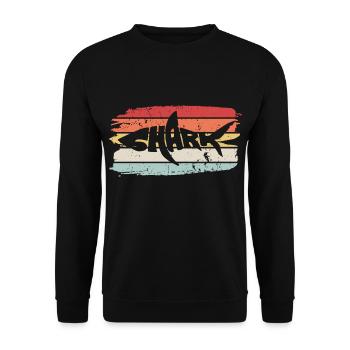 Shark - Unisex Pullover - Schwarz - Vorne - Alina (178cm) & Michal (187cm)