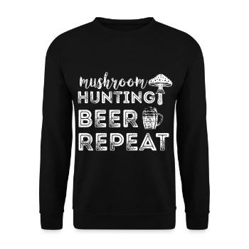 Mushroom pickers and mushroom friends - Unisex Sweatshirt - black - Front - Alina (178cm) & Michal (187cm)