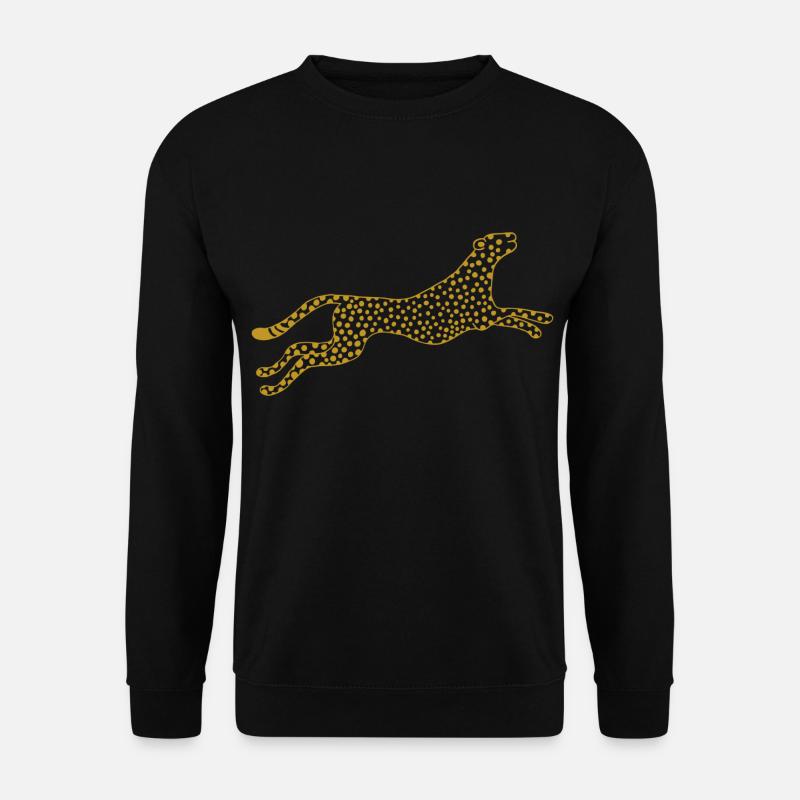 springender Gepard in gold - Unisex Pullover - Schwarz