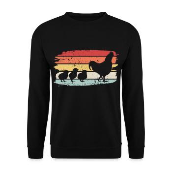 Poulet Famille Chick Animal Farm Gift - Sweat-shirt Unisexe - noir - Devant - Alina (178cm) & Michal (187cm)