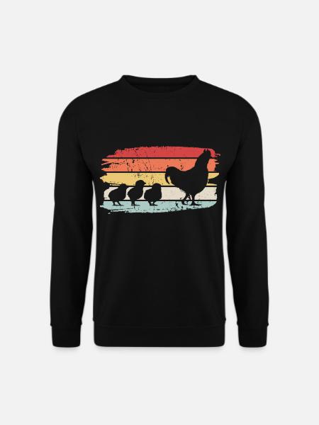 Hühnerfamilie Küken Tier Bauernhof Geschenk - Unisex Pullover - Schwarz