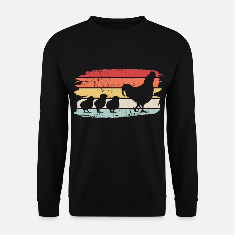 Hühnerfamilie Küken Tier Bauernhof Geschenk - Unisex Pullover - Schwarz