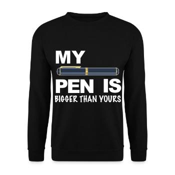 My pen is bigger than yours - Unisex Sweatshirt - black - Front - Alina (178cm) & Michal (187cm)