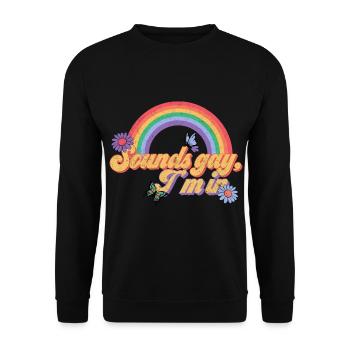 Schwul Lesbisch Regenbogen T-Shirt Geschenkidee - Unisex Pullover - Schwarz - Vorne - Alina (178cm) & Michal (187cm)