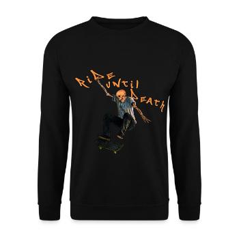 Skater bis zum Tod - Unisex Pullover - Schwarz - Vorne - Alina (178cm) & Michal (187cm)