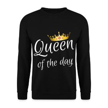 Queen of the Day - Unisex Sweatshirt - black - Front - Alina (178cm) & Michal (187cm)