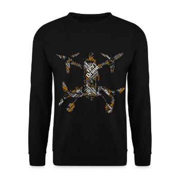 Quadrocopter FPV Drone Copter Pilot RC Flieger - Unisex Pullover - Schwarz - Vorne - Alina (178cm) & Michal (187cm)
