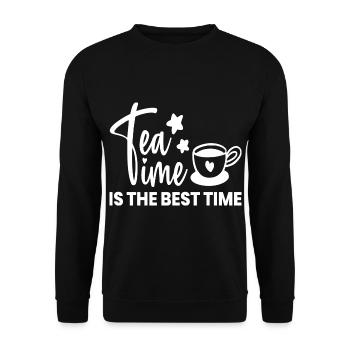 TEA TIME 3png - Unisex Pullover - Schwarz - Vorne - Alina (178cm) & Michal (187cm)