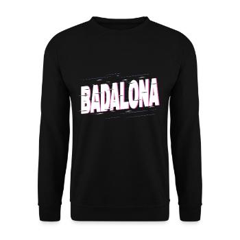 Badalona Espagne Ville Écriture Maison de Vacances Amour - Sweat-shirt Unisexe - noir - Devant - Alina (178cm) & Michal (187cm)