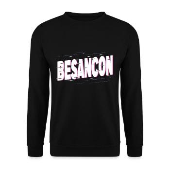 Besançon France Ville Écriture Accueil Amour - Sweat-shirt Unisexe - noir - Devant - Alina (178cm) & Michal (187cm)