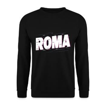 Rome Roma Italy City Writing Home Love Holiday - Unisex Sweatshirt - black - Front - Alina (178cm) & Michal (187cm)
