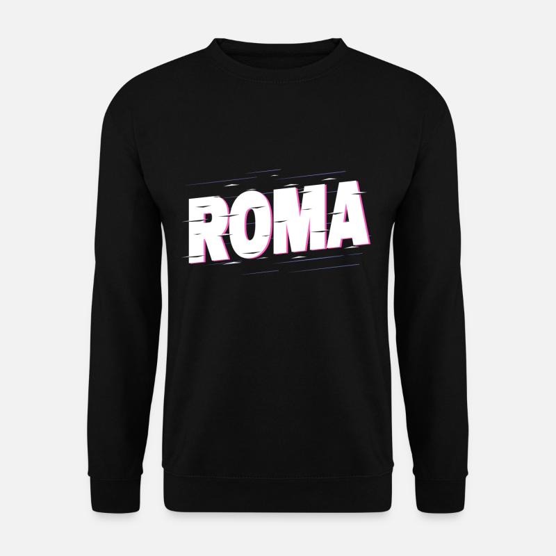 Rom Roma Italien Stadt Schrift Heimat Liebe Urlaub - Unisex Pullover - Schwarz