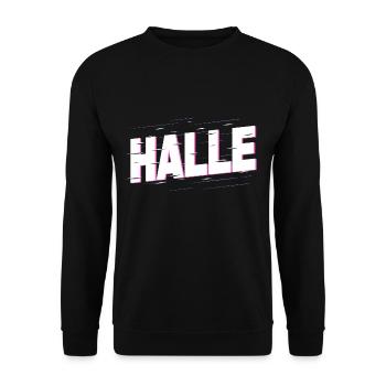 Halle Saale Germany City Font Home - Unisex Sweatshirt - black - Front - Alina (178cm) & Michal (187cm)