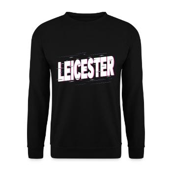 Leicester England UK City Writing Home Love - Unisex Sweatshirt - black - Front - Alina (178cm) & Michal (187cm)