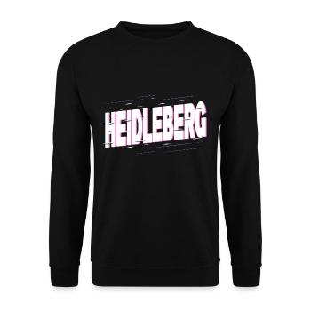 Heidelberg Deutschland Stadt Schrift Heimat Liebe - Unisex Pullover - Schwarz - Vorne - Alina (178cm) & Michal (187cm)