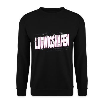 Ludwigshafen Germany City Font Home - Unisex Sweatshirt - black - Front - Alina (178cm) & Michal (187cm)