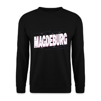 Magdebourg Allemagne City Font Accueil Amour - Sweat-shirt Unisexe - noir - Devant - Alina (178cm) & Michal (187cm)