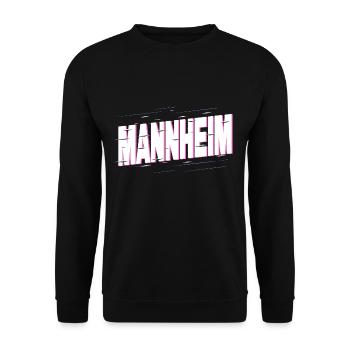 Mannheim Deutschland Stadt Schrift Heimat Liebe - Unisex Pullover - Schwarz - Vorne - Alina (178cm) & Michal (187cm)