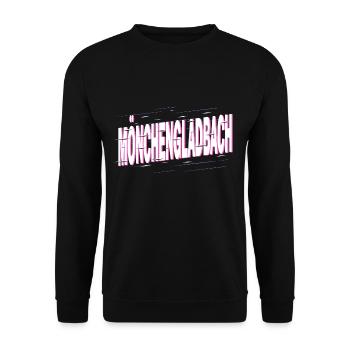 Mönchengladbach Deutschland Stadt Schrift Heimat - Unisex Pullover - Schwarz - Vorne - Alina (178cm) & Michal (187cm)