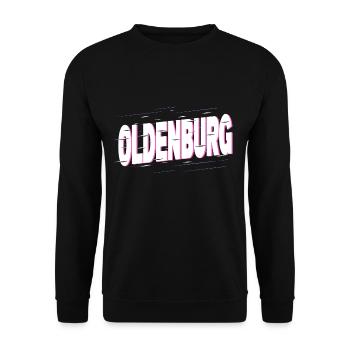 Oldenburg Deutschland Stadt Schrift Heimat Liebe - Unisex Pullover - Schwarz - Vorne - Alina (178cm) & Michal (187cm)