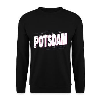 Potsdam Deutschland Stadt Schrift Heimat Liebe - Unisex Pullover - Schwarz - Vorne - Alina (178cm) & Michal (187cm)