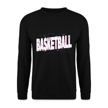 Basketball Basketball Sports Font Team Fan - Unisex Sweatshirt - black - Front - Alina (178cm) & Michal (187cm)
