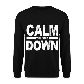 Relaxation and relaxation. Just Calm Down - Unisex Sweatshirt - black - Front - Alina (178cm) & Michal (187cm)