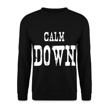 Relaxation and relaxation. Just Calm Down - Unisex Sweatshirt - black - Front - Alina (178cm) & Michal (187cm)