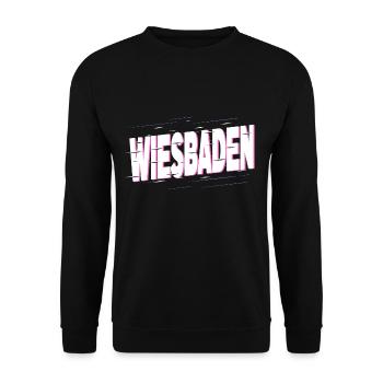 Wiesbaden Germany City Font Home Love - Unisex Sweatshirt - black - Front - Alina (178cm) & Michal (187cm)