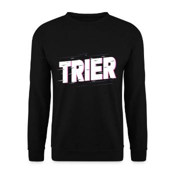 Trier Germany City Font Home Love - Unisex Sweatshirt - black - Front - Alina (178cm) & Michal (187cm)