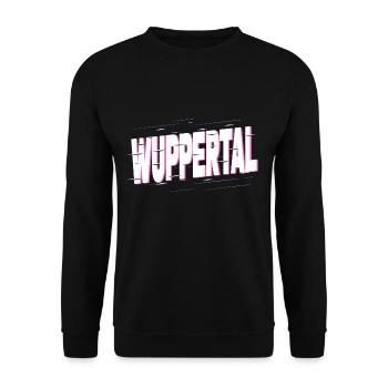 Wuppertal Deutschland Stadt Schrift Heimat Liebe - Unisex Pullover - Schwarz - Vorne - Alina (178cm) & Michal (187cm)