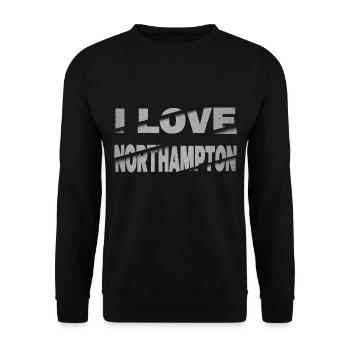 Northampton England UK Stadt I Love Schrift - Unisex Pullover - Schwarz - Vorne - Alina (178cm) & Michal (187cm)