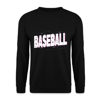 Baseball Baseball Player Font Home Run Sport - Unisex Sweatshirt - black - Front - Alina (178cm) & Michal (187cm)