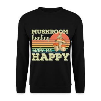 Mushroom pickers and mushroom friends - Unisex Sweatshirt - black - Front - Alina (178cm) & Michal (187cm)