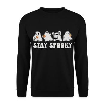 Ghosts Halloween - Stay Spooky - Unisex Sweatshirt - black - Front - Alina (178cm) & Michal (187cm)