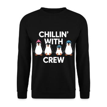 Chillin' With My Penguin Crew - Unisex Sweatshirt - black - Front - Alina (178cm) & Michal (187cm)