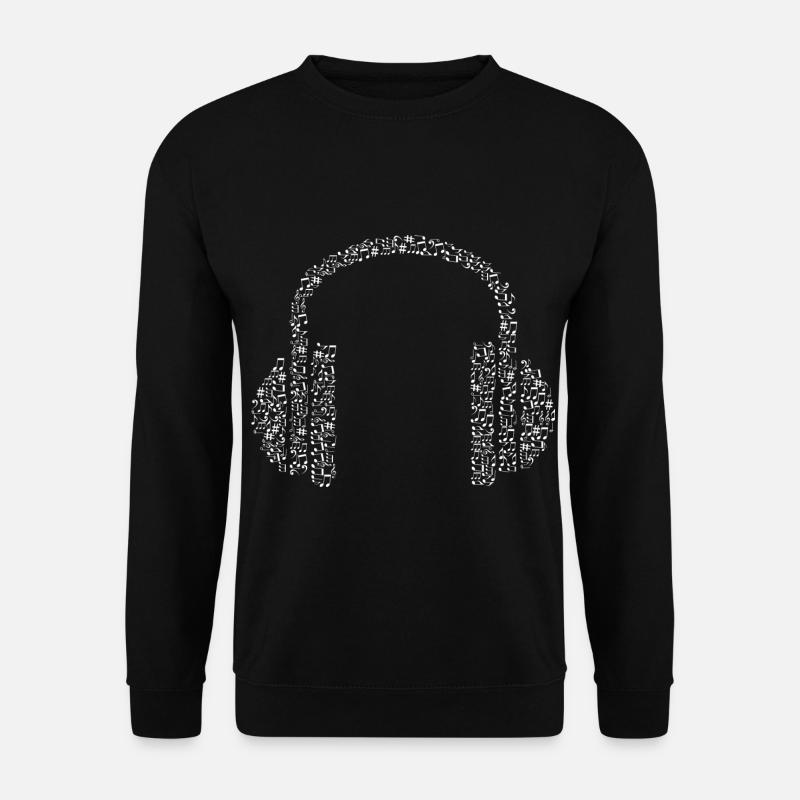 Kopfhörer aus Noten Weiß Musik Geschenkidee - Unisex Pullover - Schwarz