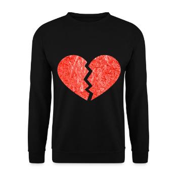 Gebrochenes Herz - Unisex Pullover - Schwarz - Vorne - Alina (178cm) & Michal (187cm)