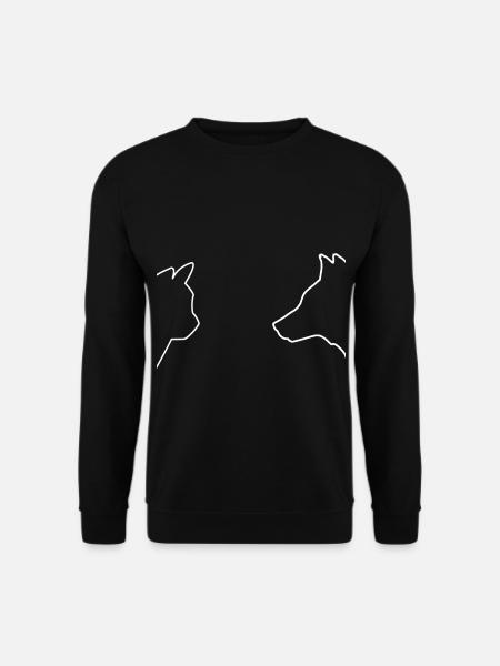 Katze und Hund Design für Katzen Hunde Liebhaber - Unisex Pullover - Schwarz