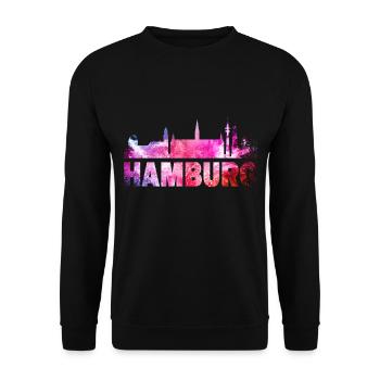 Hambourg Allemagne City Skyline Font Splash - Sweat-shirt Unisexe - noir - Devant - Alina (178cm) & Michal (187cm)