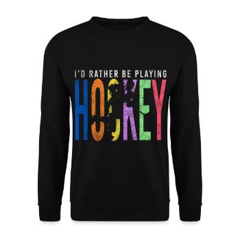 Hockey Team Puck - Unisex Sweatshirt - black - Front - Alina (178cm) & Michal (187cm)