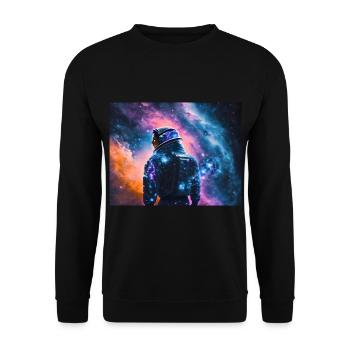 Female astronaut in space - Unisex Sweatshirt - black - Front - Alina (178cm) & Michal (187cm)