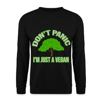don't panic im just a vegan - Unisex Sweatshirt - black - Front - Alina (178cm) & Michal (187cm)